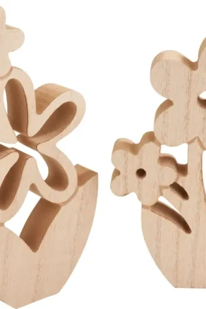 Prix Réduit Fleurs en bois VBS, set de 2