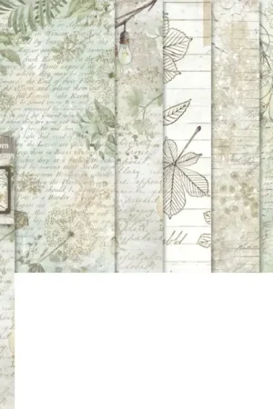 Soie de paille à motifs backgrounds « Herbarium Silvae », set de 8 pièces Prix Bas