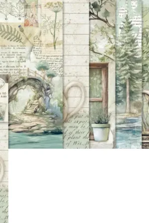 Assortiment de soies de paille à motifs « Herbarium Silvae », set de 8 pièces Marque
