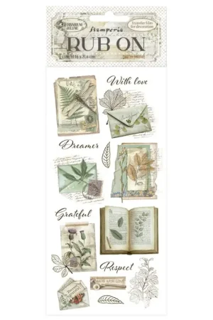 Feuille de décalcomanies Rub On « Herbarium Silvae » Promotion