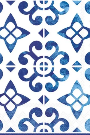 Serviettes « Carreaux bleus nordiques » Top Vente