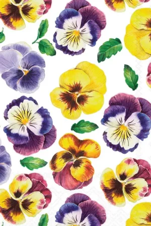 Serviette « Lots of Pansies » Certifié