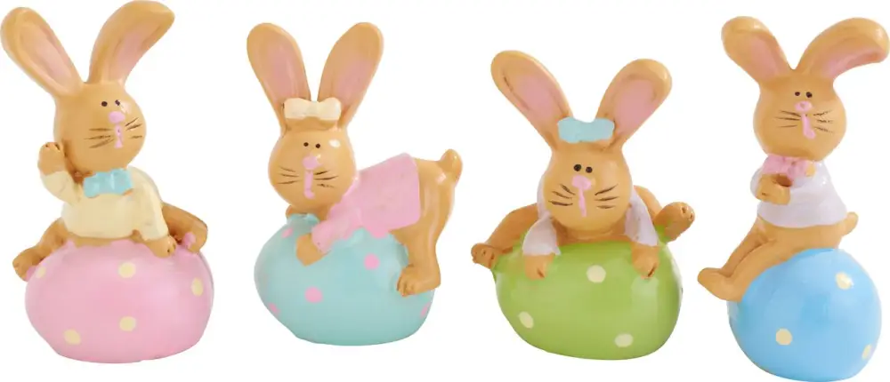 Bon Plan Lapins sur œuf VBS, set de 4