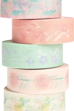 Produit De Marque Set de masking tapes « Fleurs pastel »