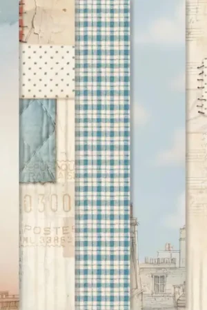 Offre Exclusive Soie de paille à motifs backgrounds « Family », set de 8 pièces