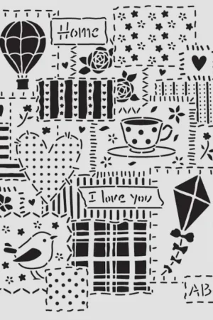 Pochoir « Family - Patchwork » Dernier Modèle