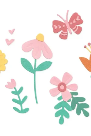 Gabarit d’estampe Sizzix Thinlits « Friendly Florals » Offre Exclusive