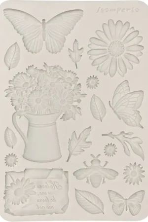 Top Vente Moule en silicone A5 « Daisy Art », Daisy and Butterfly