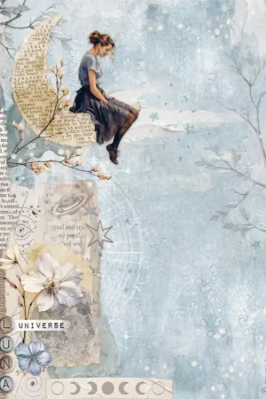 Bon Marché Soie de paille à motifs « Secret Diary - Moon »
