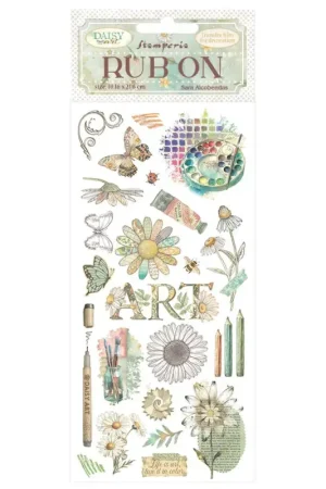 Achetez Aujourd'hui Feuille de décalcomanies Rub On « Daisy Art »