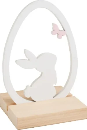 Top Vente Décoration en bois « Œuf avec lapin sur socle »