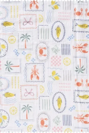 Tissu mousseline en coton au mètre « Cagliari » Prix Cassé