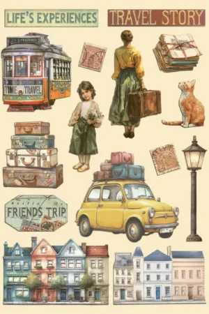 Authentique Motifs découpés au laser « Art of Travelling »