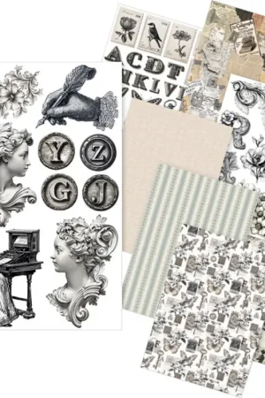 Assortiment de soies de paille à motifs « Typographic », set de 8 pièces Solde