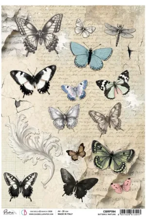 Soie de paille à motifs « Typographic - Butterfly » Haute Qualité