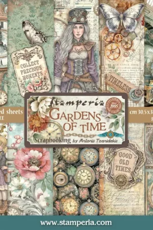 Livraison Express Bloc de papier scrapbooking « Gardens of Time »
