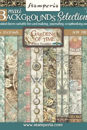 Bloc de papier scrapbooking « Gardens of Time Backgrounds » Affaire À Saisir