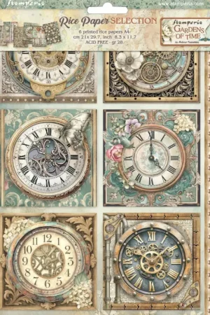 Retour Gratuit Assortiment de soies de paille à motifs "Gardens of Time", DIN A4, set de 6 pièces