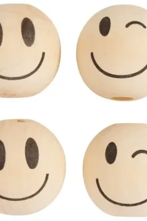 Têtes en bois « Smile », Ø 2,5 cm, ensemble de 8 Seulement Aujourd'hui