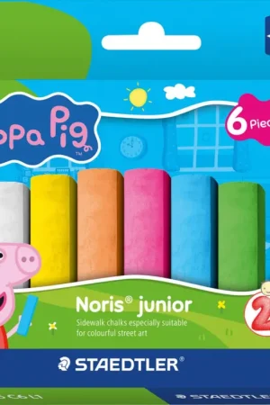 Acheter En Ligne Craies de trottoir Noris junior « Peppa Pig », 6 couleurs