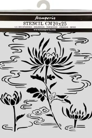 Pochoir Stamperia « Oriental Garden - Lotus flower », 20 x 25 cm Seulement Aujourd'hui