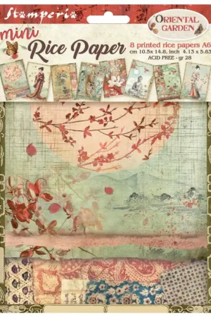 Assortiment de soies de paille à motifs Stamperia « Oriental Garden », DIN A6, set de 8 pièces Prix Cassé