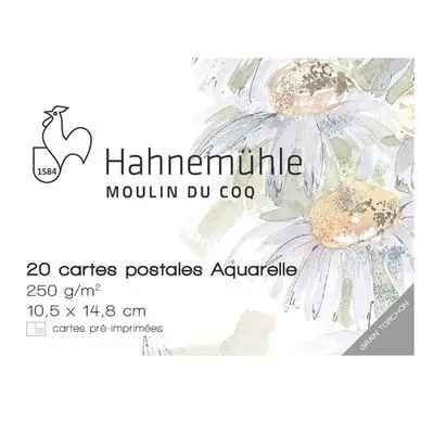 Vente Directe Bloc de papier aquarelle format carte postale 10,5 x 14,8 cm - Hahnemühle