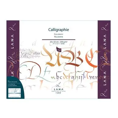 Authentique Bloc de papier Calligraphie Lana 250 g/m² 12 fles - Hahnemühle