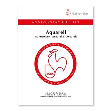 Populaire Bloc de papier aquarelle 425 g/m² 15 feuilles Edition anniversaire - Hahnemühle