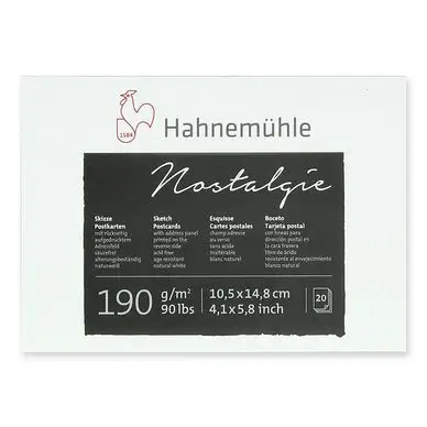 Bloc de croquis format Cartes postales 10,5 x 14,8 cm 190g /m² 20 fles - Hahnemühle Vente Directe
