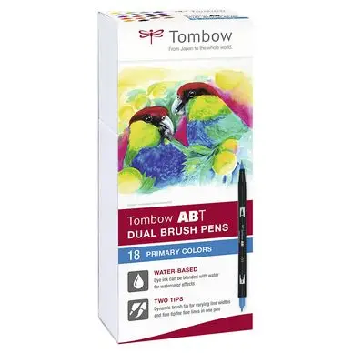 Feutre double pointe ABT Dual Brush Pen set de 18 basiques - Tombow Seulement Aujourd'hui