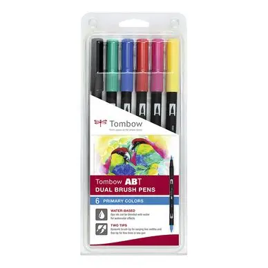 Promotion Saisonnière Feutre-pinceau set de 6 couleurs basiques - Tombow