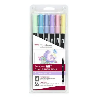 Vente Flash Feutre-pinceau set de 6 couleurs pastel - Tombow