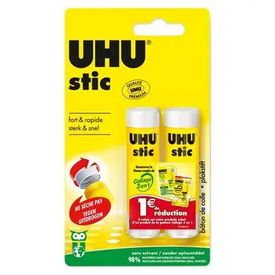 Bâton de colle 8,2 g par 2 - Uhu Usine Directe