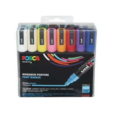 Vente Flash Boîte de 15 marqueurs Posca assortis PC-5M - Uni