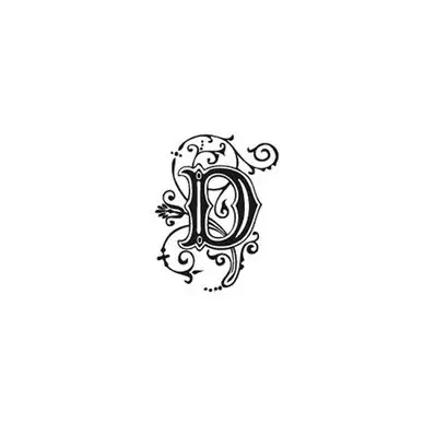 Marque Tampon Bois Alphabet Arabesque lettre D, 2,8 x 2,8 x 2,8 cm - Aladine