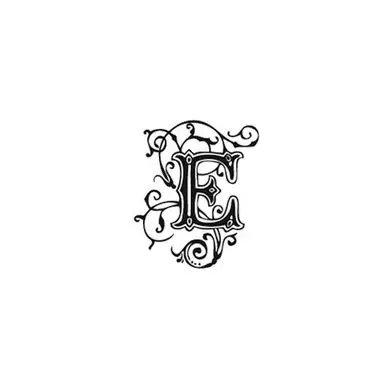 Tampon Bois Alphabet Arabesque lettre E, 2,8 x 2,8 x 2,8 cm - Aladine Commander Vite