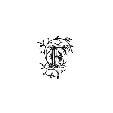 Tampon Bois Alphabet Arabesque lettre F, 2,8 x 2,8 x 2,8 cm - Aladine Meilleur Prix
