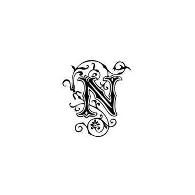 Produit De Marque Tampon Bois Alphabet Arabesque lettre N, 2,8 x 2,8 x 2,8 cm - Aladine
