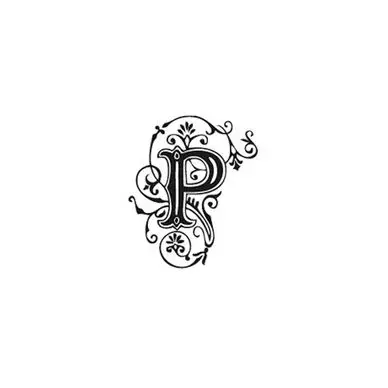Petit Prix Tampon Bois Alphabet Arabesque lettre P, 2,8 x 2,8 x 2,8 cm - Aladine