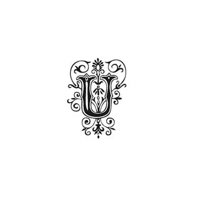 Tampon Bois Alphabet Arabesque lettre U, 2,8 x 2,8 x 2,8 cm - Aladine Retour Gratuit