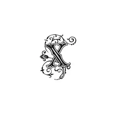 Nouvel Arrivage Tampon Bois Alphabet Arabesque lettre X, 2,8 x 2,8 x 2,8 cm - Aladine