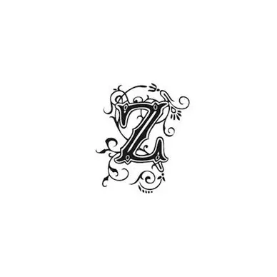 Marque Tampon Bois Alphabet Arabesque lettre Z, 2,8 x 2,8 x 2,8 cm - Aladine