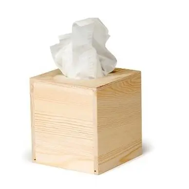 Pas Cher Boîte à mouchoir en bois carrée 13 x 13 x 14 cm - Artemio
