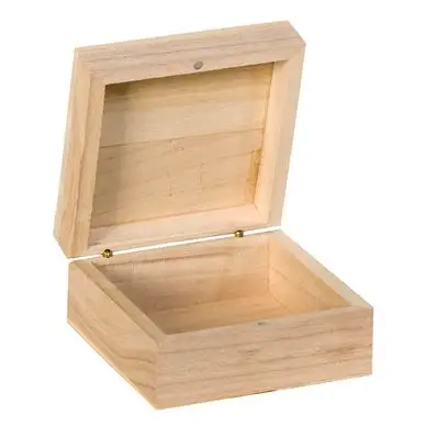 Bon Plan Boite en bois Carrée 10 x 10 x 5 cm - Artemio