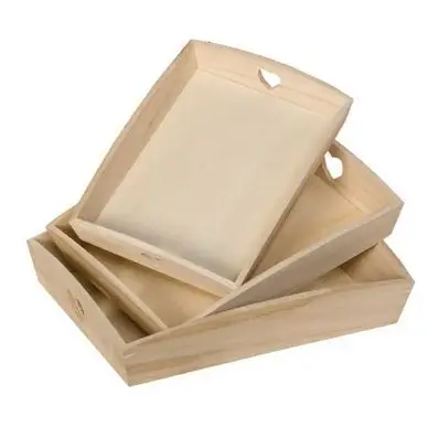 Commande En Gros Plateau cœur en bois 3 pcs - Artemio