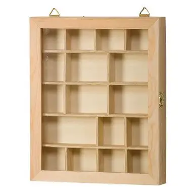 Vitrine en bois compartimentée 23 x 28 x 4 cm - Artemio Jusqu'à Épuisement Des Stocks