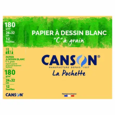 Expédié Aujourd'hui Papier C à GRAIN, Grain Fin 180g/m², pochette - Canson