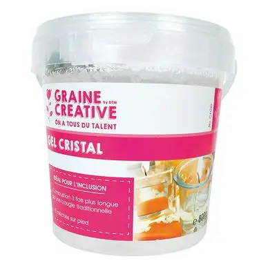 Usine Directe Gel à bougie Cristal 800 g + 8 mèches - Graine Créative