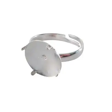 Bague plateau Argent rond à picots Ø 10 mm 3 pcs - Graine Créative Prix Bas